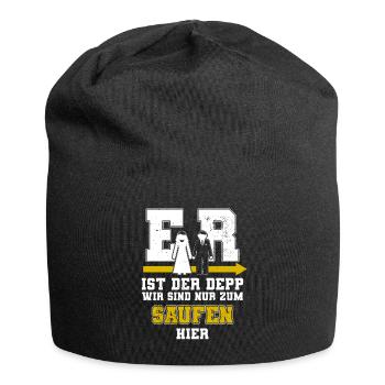 Er Ist Der Depp Jga Junggesellenabschied Männer - Jersey-Beanie - Schwarz - Vorne