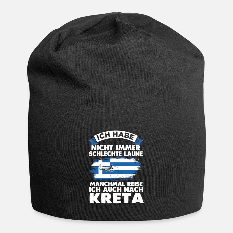 Kreta Griechenland Geschenk - Jersey-Beanie - Schwarz