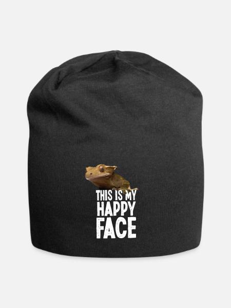 Crested Gecko This Is My Happy - Jersey-Beanie - Schwarz
