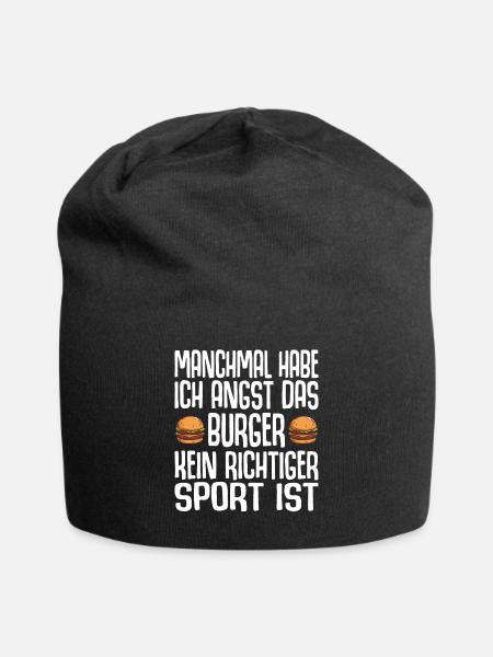 Burger Cheesburger Fast Food Essen Lustiger Spruch - Jersey-Beanie - Schwarz