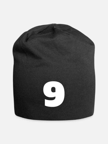 Nummer 9 Großbuchstaben Monogramm - Jersey-Beanie - Schwarz