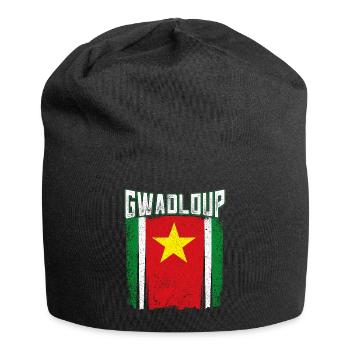 Guadeloupe Drapeau - Bonnet en jersey - noir - Devant