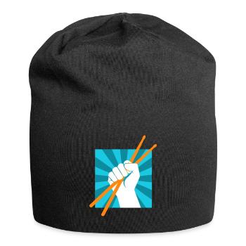 Drummer Drumsticks Batteur musicien Rocker - Bonnet en jersey - noir - Devant
