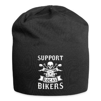 Motorrad Tshirt Biker Kutte Moped Bobber MC Racer - Jersey-Beanie - Schwarz - Vorne