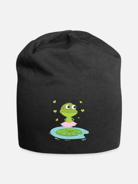 Frosch Geschenk Fröschlein Märchen Prinz Lurch - Jersey-Beanie - Schwarz