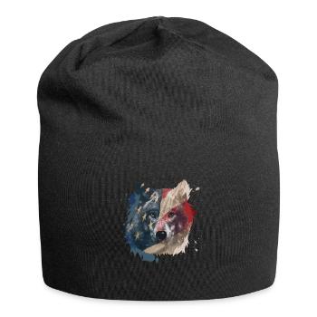 Wolf American Flag USA America - Jersey-Beanie - Schwarz - Vorne
