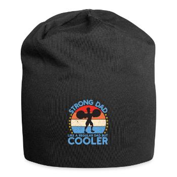 Fitness Gym Gewichtheber Dad Kraftsport - Jersey-Beanie - Schwarz - Vorne