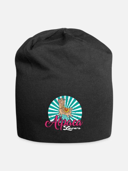 Alpaca Lover Lama Lover Alpaca Lover - Jersey Beanie - black
