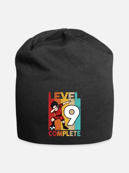Ich bin schon 9 | 9. Geburtstag Jungen Fussball - Jersey-Beanie - Schwarz