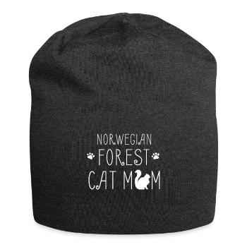 Norwegische Waldkatze Mama, Mam - Lustige Katze - Jersey-Beanie - Anthrazit - Vorne