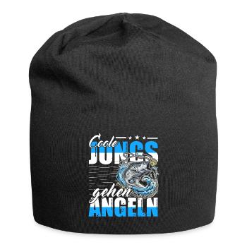 Coole Jungs gehen Angeln - Jersey-Beanie - Schwarz - Vorne