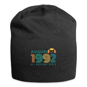 Né en Août 1992 Vintage cadeau - Bonnet en jersey - noir - Devant