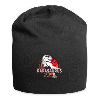 Papasaurus - Papa T Rex Dinosaur Gift - Jersey Beanie - black - Front