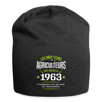 Agriculteur né en 1963 / naissance humour - Bonnet en jersey - noir - Devant