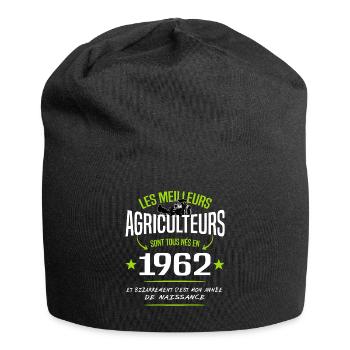 Agriculteur né en 1962 / naissance humour - Bonnet en jersey - noir - Devant