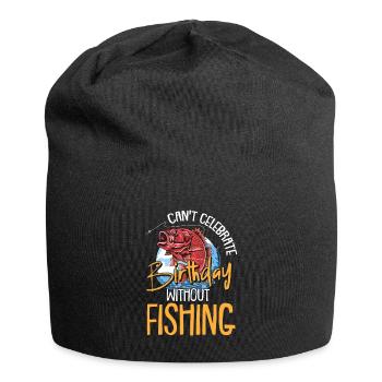 Angeln Angler Geburtstag Fisch Fische See Geschenk - Jersey-Beanie - Schwarz - Vorne