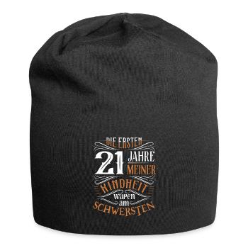 21. Geburtstag Kindheit Lustig - Jersey-Beanie - Schwarz - Vorne