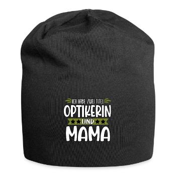 Optiker Augen Sehhilfe Brille Beruf Lustig - Jersey-Beanie - Schwarz - Vorne