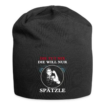 DIE TUT NIX DIE WILL NUR SPÄTZLE - Jersey-Beanie - Schwarz - Vorne