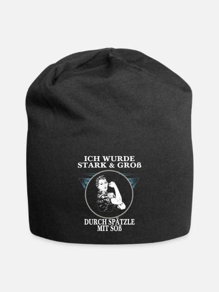 Ich wurde groß durch Spätzle mit Soß - Jersey-Beanie - Schwarz