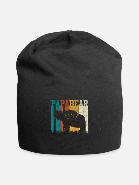 Papa Bär - Jersey-Beanie - Schwarz
