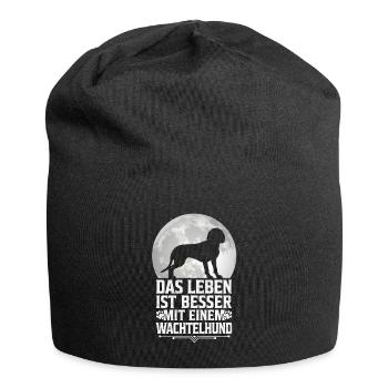 Leben mit Deutscher Wachtelhund Jagdhund - Jersey-Beanie - Schwarz - Vorne