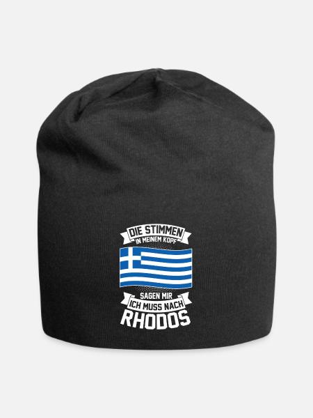 Rhodos Griechenland Griechen - Jersey-Beanie - Schwarz