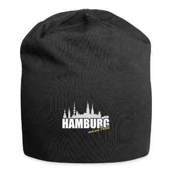 Hamburg Perle Skyline - Jersey-Beanie - Schwarz - Vorne