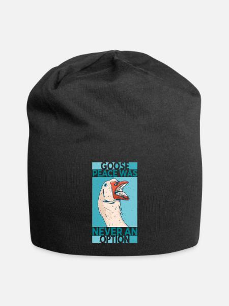 Goose Peace Was Never An Option Goose Geese - Jersey Beanie - black