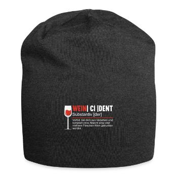 Weincident Substantiv Wein Rotwein Weißwein - Jersey-Beanie - Anthrazit - Vorne