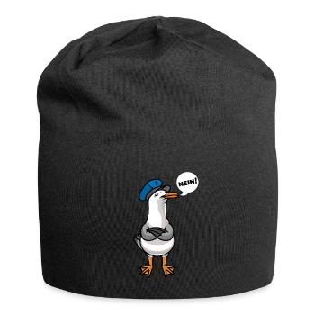 Sture Möwe Mittelmeermöwe Möwenvögel Nordsee - Jersey-Beanie - Schwarz - Vorne