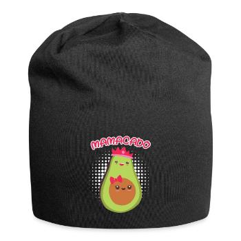 Mom with Baby Belly Pregnancy Mom Avocado - Jersey Beanie - black - Front