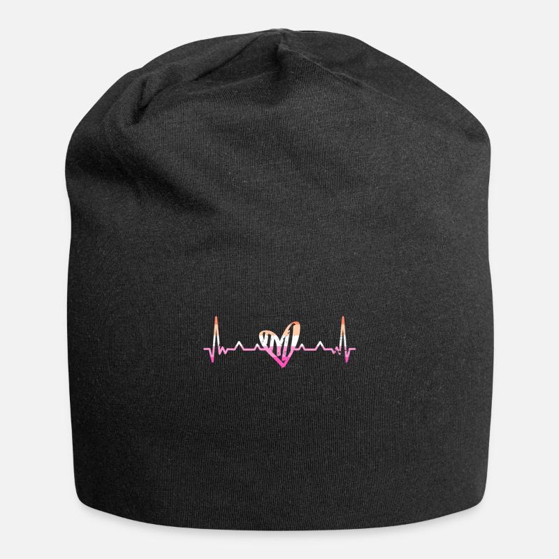 Lesbischer Herzschlag Herzfrequenz Lesbian Pride - Jersey-Beanie - Schwarz