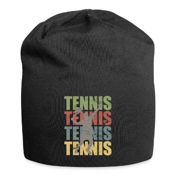 Tennis Tennisspieler Tennistraining Vintage Retro - Jersey-Beanie - Schwarz - Vorne