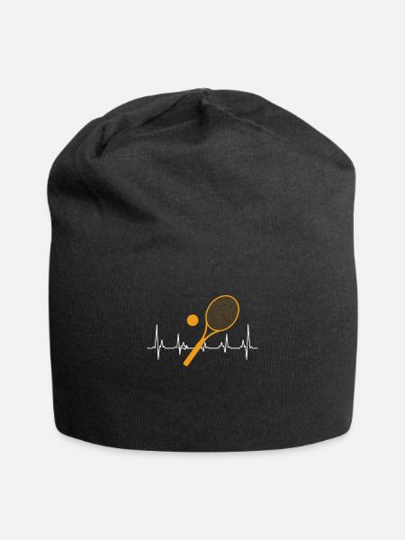Tennis Racket Heartbeat Heartline Tennis - Jersey Beanie - black