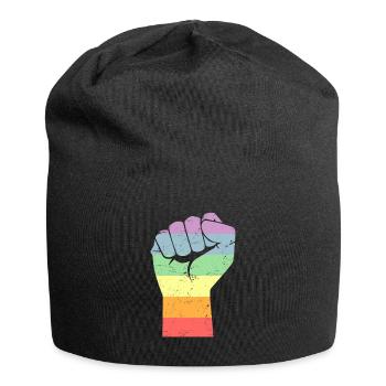 LGBT Pride Gay Geschenk Schwulen Regenbogen - Jersey-Beanie - Schwarz - Vorne