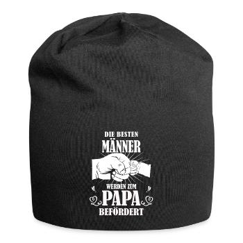 DIE BESTEN MÄNNER WERDEN ZUM PAPA BEFÖRDERT - Jersey-Beanie - Schwarz - Vorne