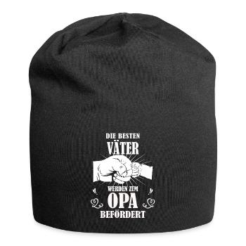 Die besten Väter werden zum Opa befördert - Jersey-Beanie - Schwarz - Vorne