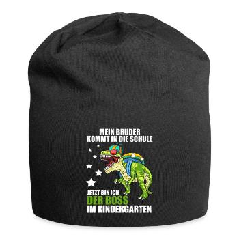 Mein Bruder Kommt In Die Schule Kindergarten Boss - Jersey-Beanie - Schwarz - Vorne