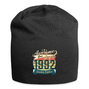 Vintage 1992 August Geschenkidee - Jersey-Beanie - Schwarz - Vorne