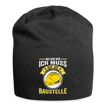 Aus dem Weg ich muss auf die Baustelle - Jersey-Beanie - Schwarz - Vorne