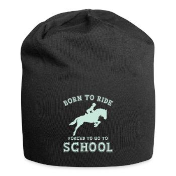 Geboren Um Zu Reiten Gezwungen Um Zur Schule Zu - Jersey-Beanie - Schwarz - Vorne