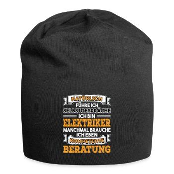 Elektriker Natürlich führe ich Selbstgespräche - Jersey-Beanie - Schwarz - Vorne