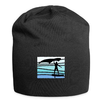 Wing Foil Wing Surfer Surfer Foiler Geschenk - Jersey-Beanie - Schwarz - Vorne