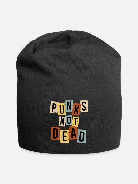 Rockmusik Punk Rock Spruch Punk is not dead - Jersey-Beanie - Schwarz