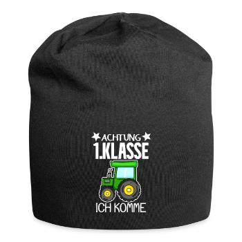 Einschulung Erste Klasse Junge Traktor - Jersey-Beanie - Schwarz - Vorne