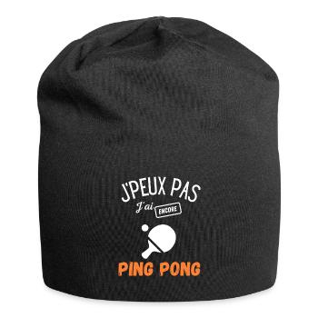 J'peux pas j'ai encore ping pong - Bonnet en jersey - noir - Devant