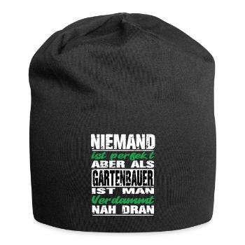 Gartenbau Gartenbauer Sprüche Handwerk Baustelle - Jersey-Beanie - Schwarz - Vorne