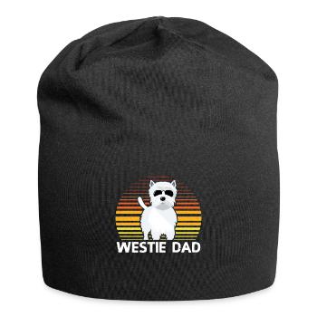 Papa de Westie | West Highland White Terrier Cadeau - Bonnet en jersey - noir - Devant