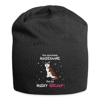 Keine Hundehaare das ist Husky Glitzer - Jersey-Beanie - Schwarz - Vorne